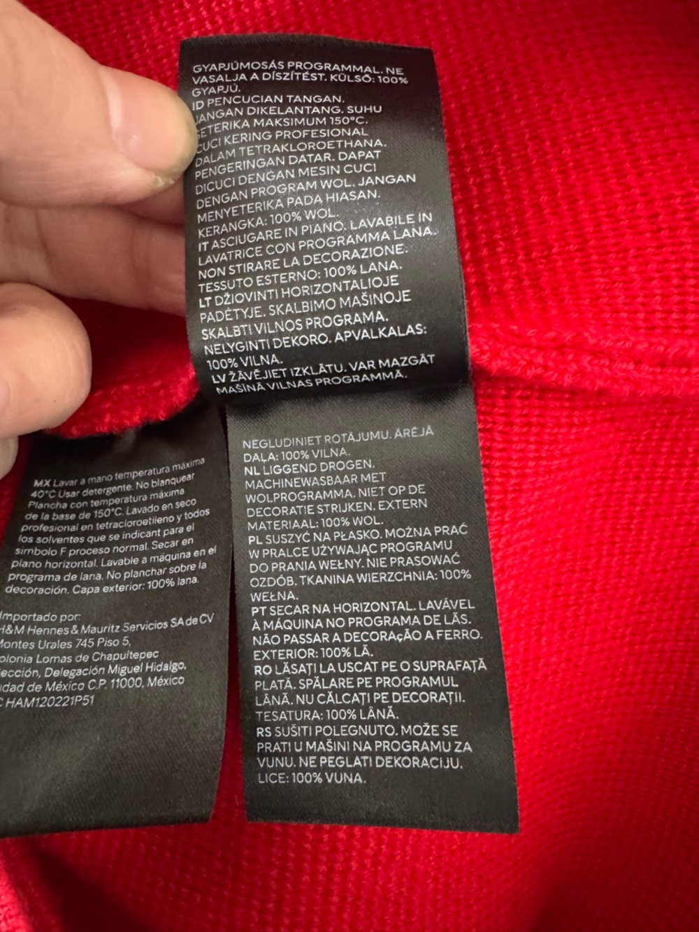 PACO RABANE X H&M red wool sweater  unisex M - Picture 13 of 13